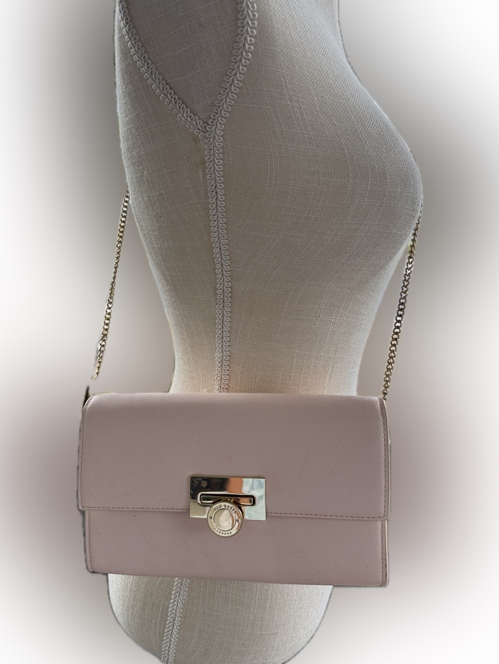 Ted Baker London Parisa Pale Pink Chain Shoulder Crossbody/Clutch - Picture 10 of 10